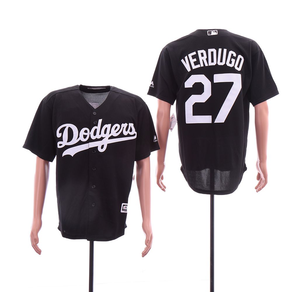 Men Los Angeles Dodgers #27 Verdugo Black Game MLB Jersey